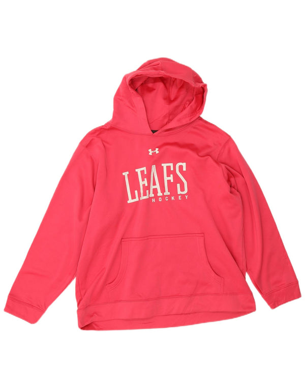Under Armour Sudadera con capucha para niña Leafs Hockey Loose Fit Jersey 13-14 años XL Rosa