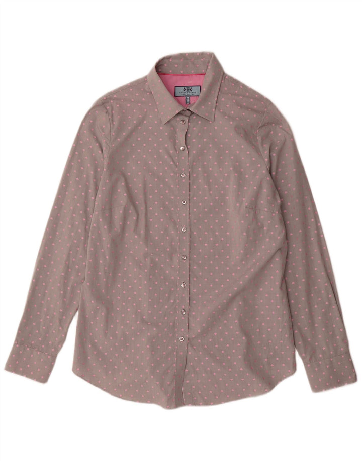 Hawes & Curtis Camisa para mujer Reino Unido 44 Grande Gris manchado