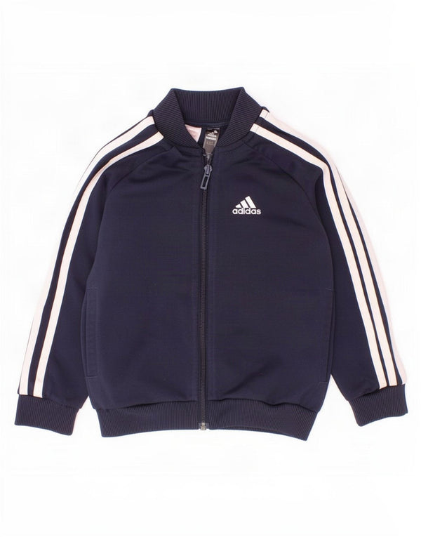 Adidas - Chándal para niño, chaqueta superior, 3-4 años, algodón, azul marino