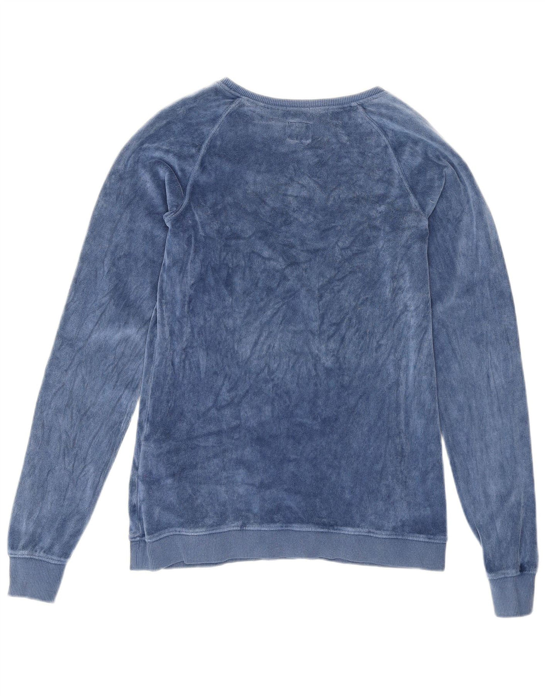 SUPERDRY Womens Graphic Sweatshirt Jumper UK 12 Medium Blue Cotton Vintage Superdry and Second-Hand Superdry from Messina Hembry 