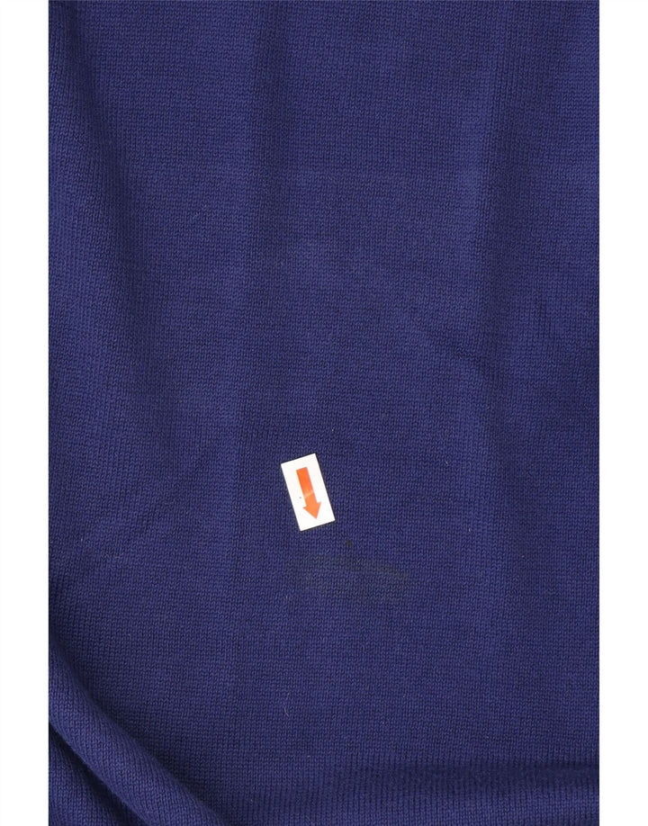 REISS Jersey con cuello en V para hombre, talla grande, algodón azul