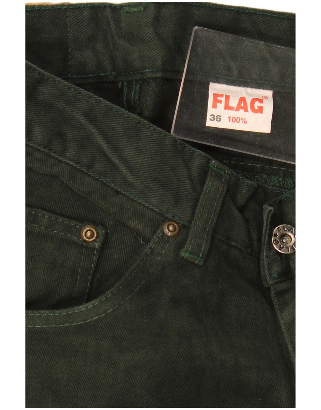 VINTAGE Jeans delgados de cintura alta para mujer EU 36 Pequeño W28 L31 Algodón verde