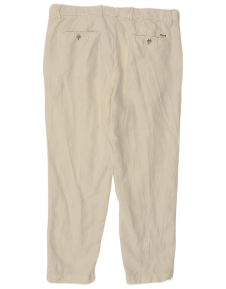 MASSIMO DUTTI Mens Slim Cropped Trousers EU 44 Large W34 L25 White