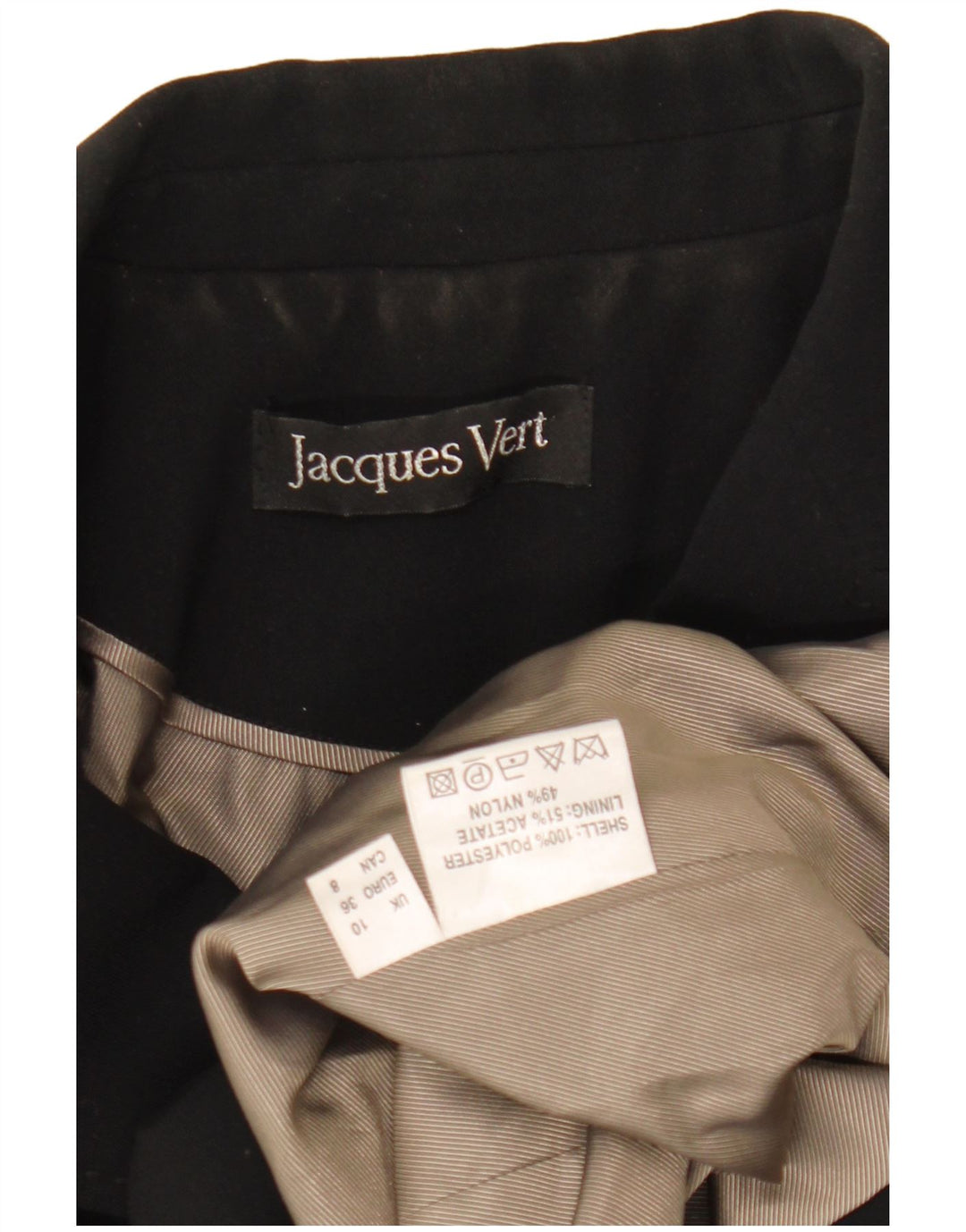 Jacques Vert Chaqueta tipo blazer de 2 botones para mujer UK 10 Small Poliéster negro