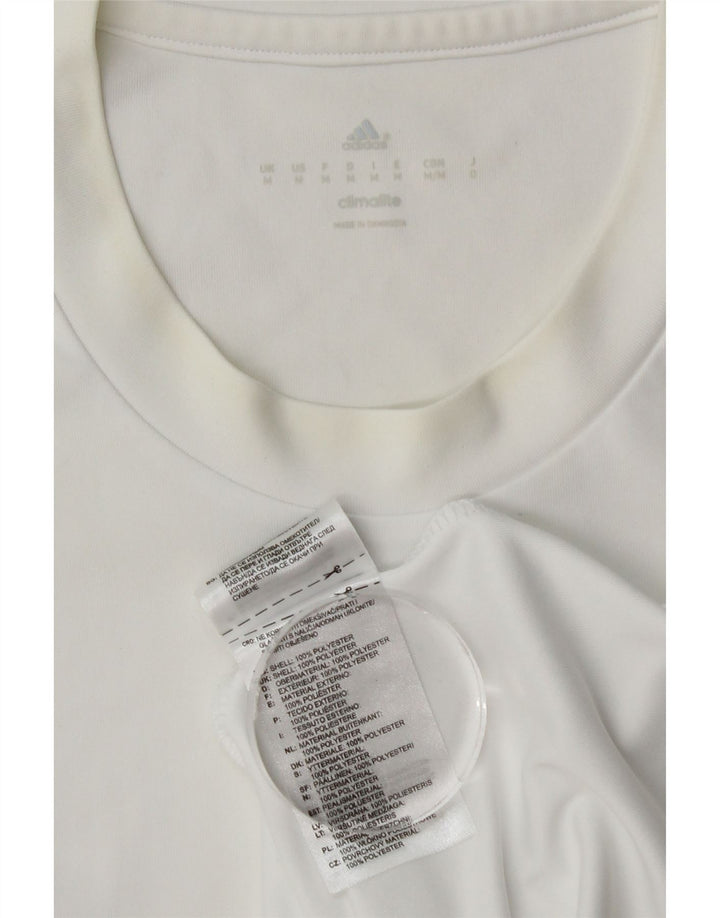 Adidas Mens Climalite Camiseta Top Medio Blanco Poliéster