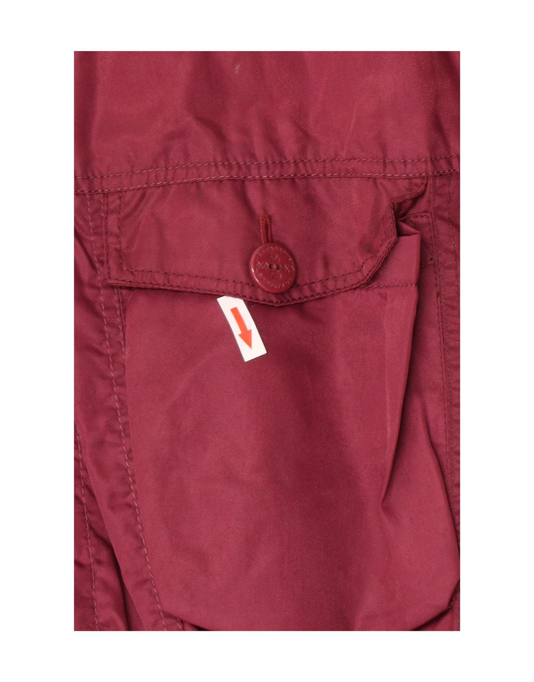 Vintage hombres acolchado chaqueta bomber Reino Unido 38 medio borgoña nylon