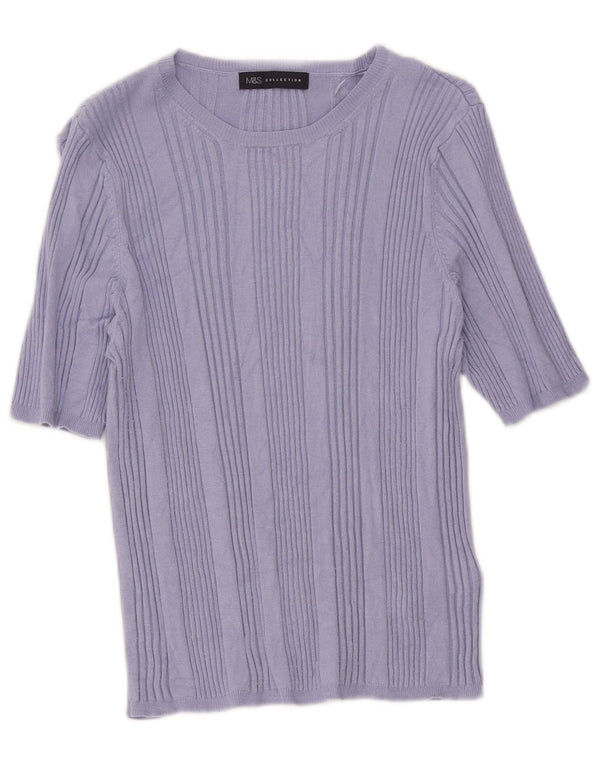 Marks & Spencer Camiseta para Mujer Top UK 46 Large Viscosa Púrpura