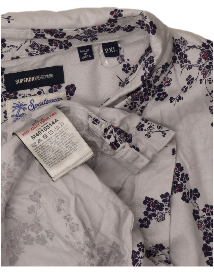 Superdry Camisa De Manga Corta Para Hombre 2XL Gris Floral Modal