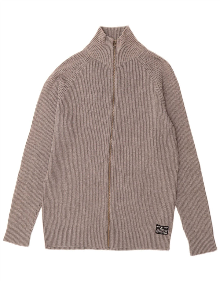 Jack & Jones Hombre Cárdigan Suéter De Algodón Gris Medio