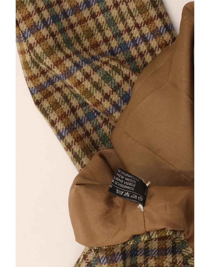 Vintage mujer 3 botones Blazer chaqueta Reino Unido 20 2XL Beige Houndstooth