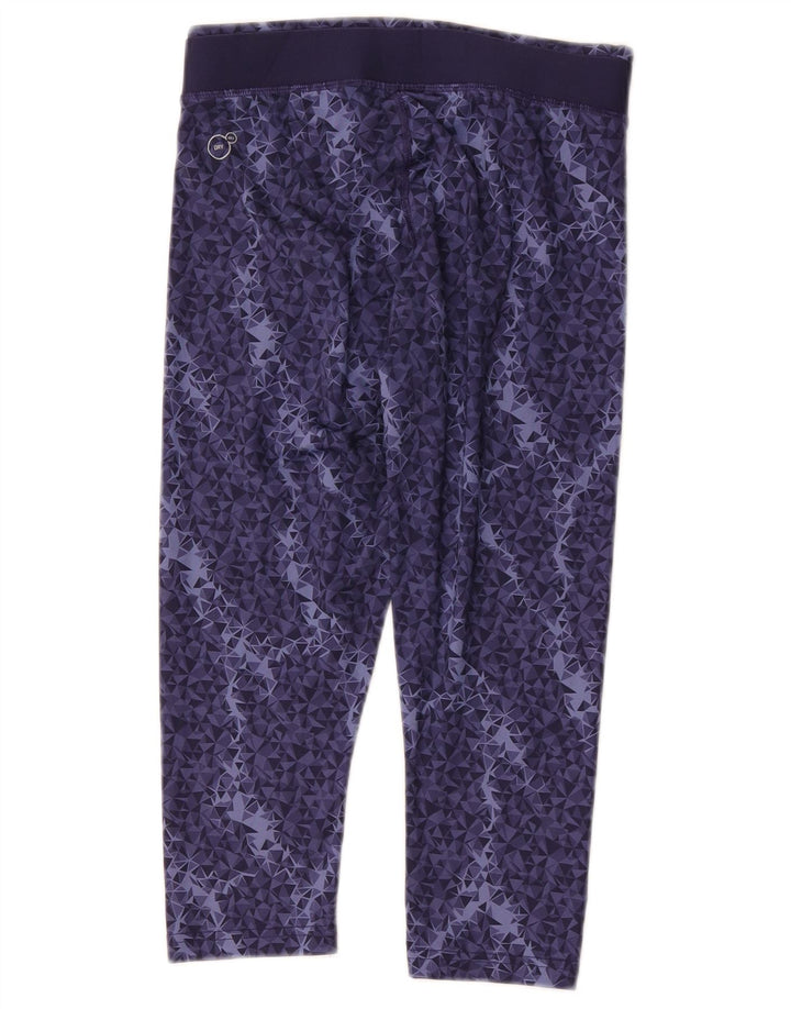 Puma Leggings Capri para Mujer UK 10 Small Azul Marino Geométrico Poliéster