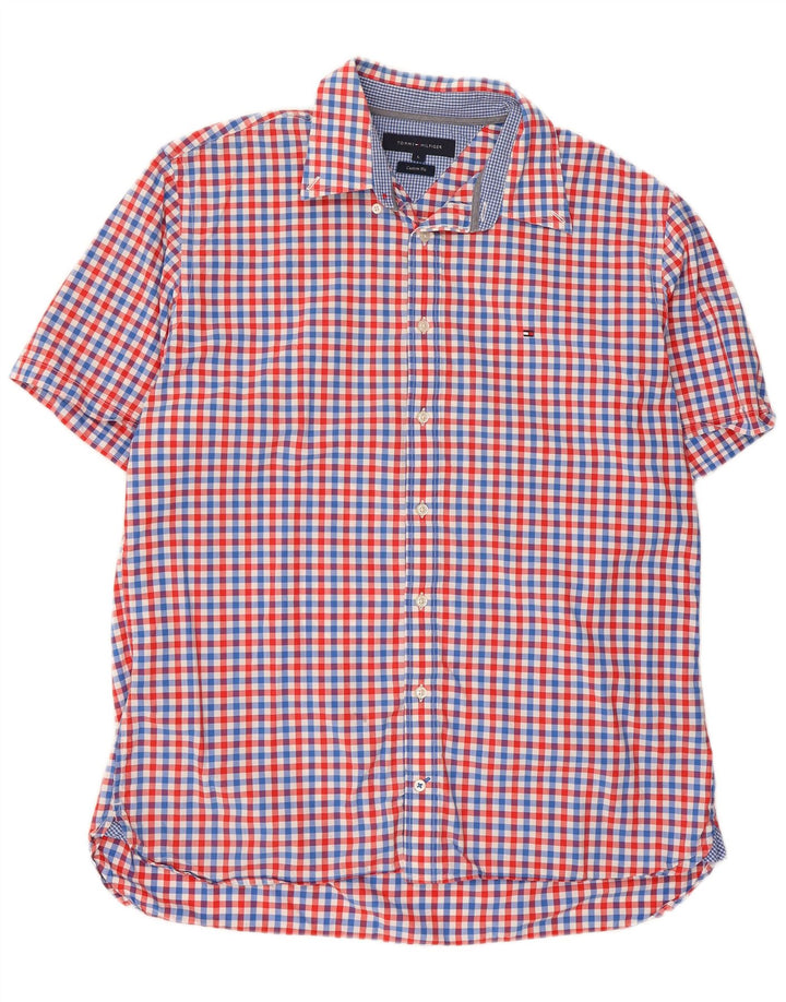 TOMMY HILFIGER Camisa Custom Fit para hombre, talla grande, a cuadros multicolores