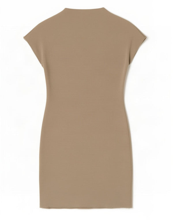 Zara Mujer Vestido Ajustado UK 8 Small Beige