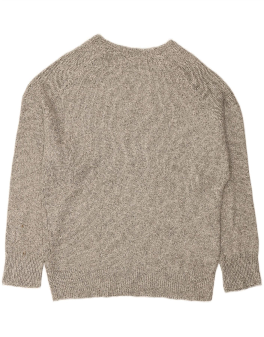 Zara Mujer Jersey Oversize con Cuello en V UK 10 Small Gris Moteado