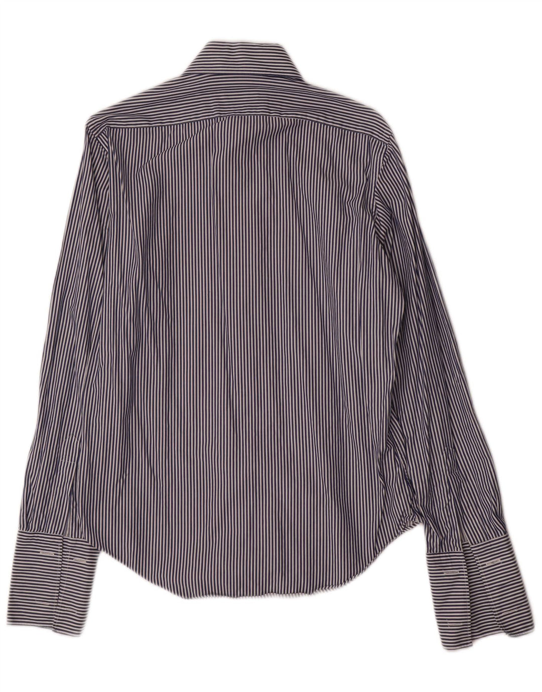 Camisa Formal Massimo Dutti Hombre Talla 39 15 1/2 Mediana Azul Marino Rayas