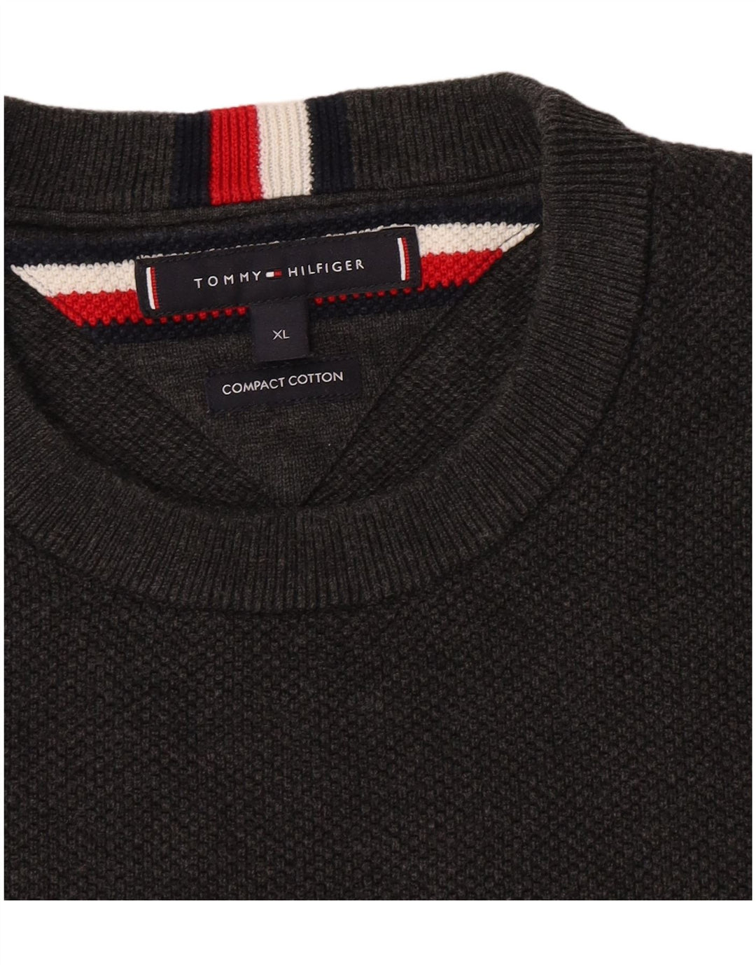 Tommy Hilfiger Jersey con Cuello Redondo para Hombre XL Algodón Gris