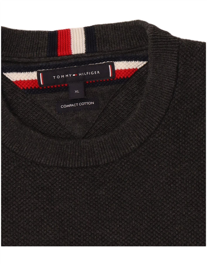 Tommy Hilfiger Jersey con Cuello Redondo para Hombre XL Algodón Gris