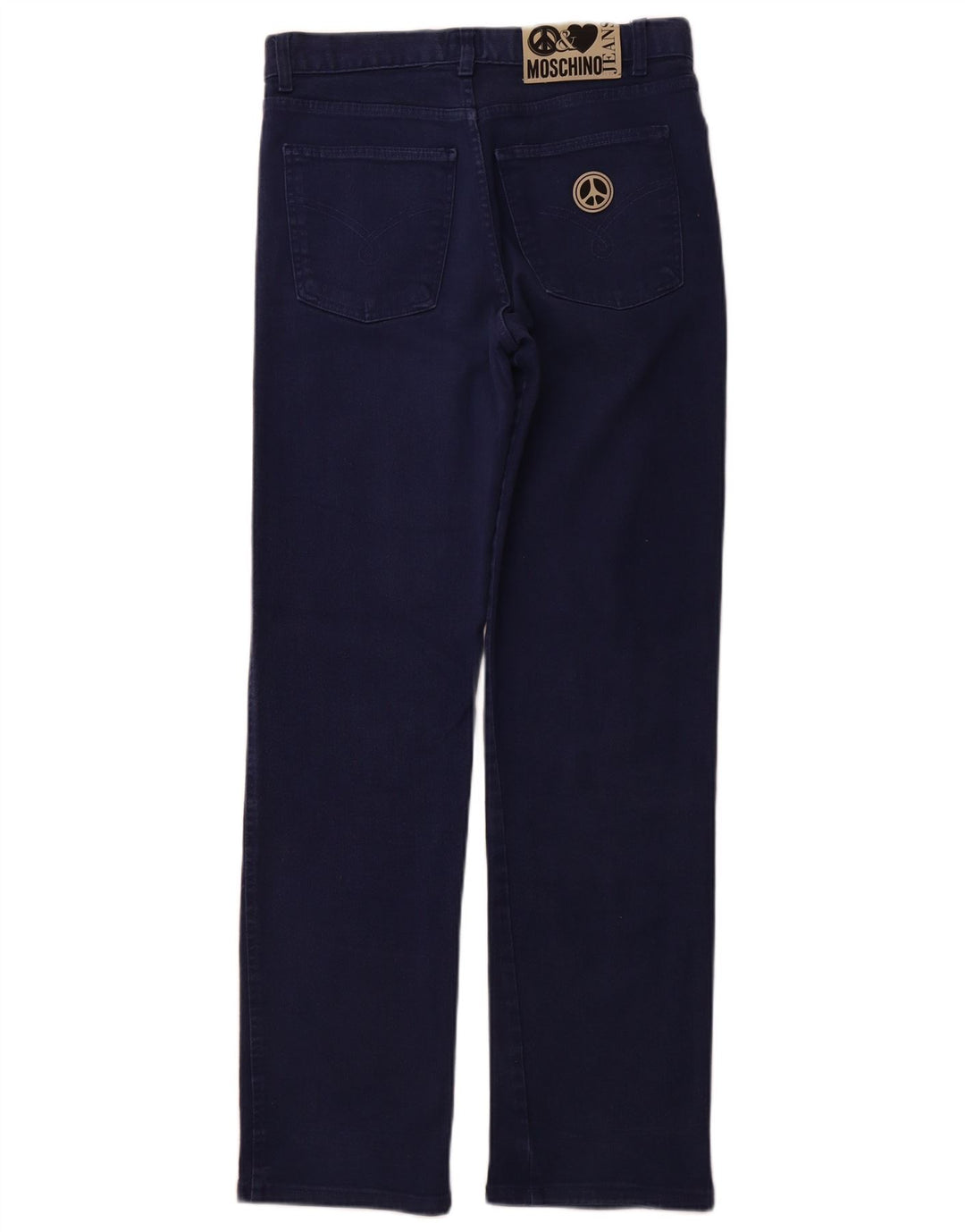 MOSCHINO Jeans Rectos De Talle Alto W32 L32 Azul Marino Algodón