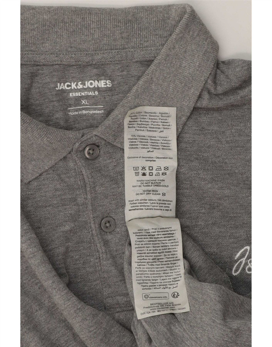 Polo Jack & Jones Hombre XL Algodón Gris