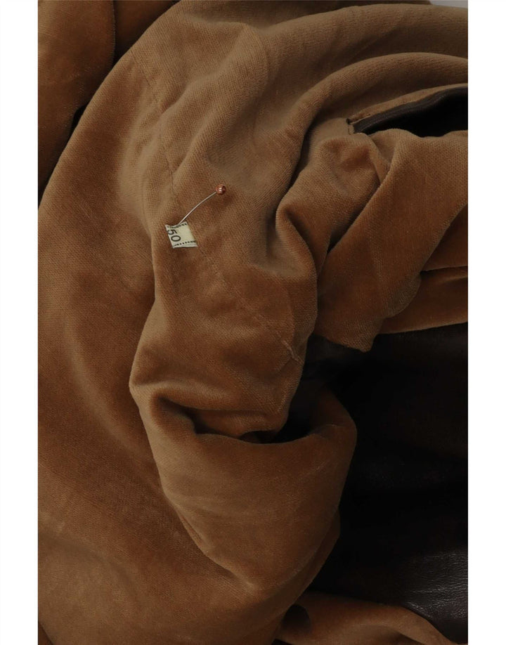 Vintage hombres Blazer chaqueta IT 50 cuero marrón grande