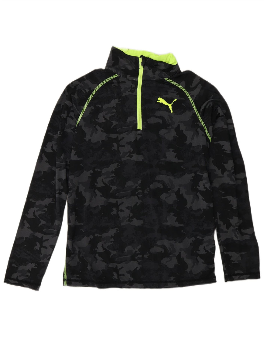 PUMA Chándal tipo jersey para niños de 9 a 10 años, talla mediana, color negro camuflaje