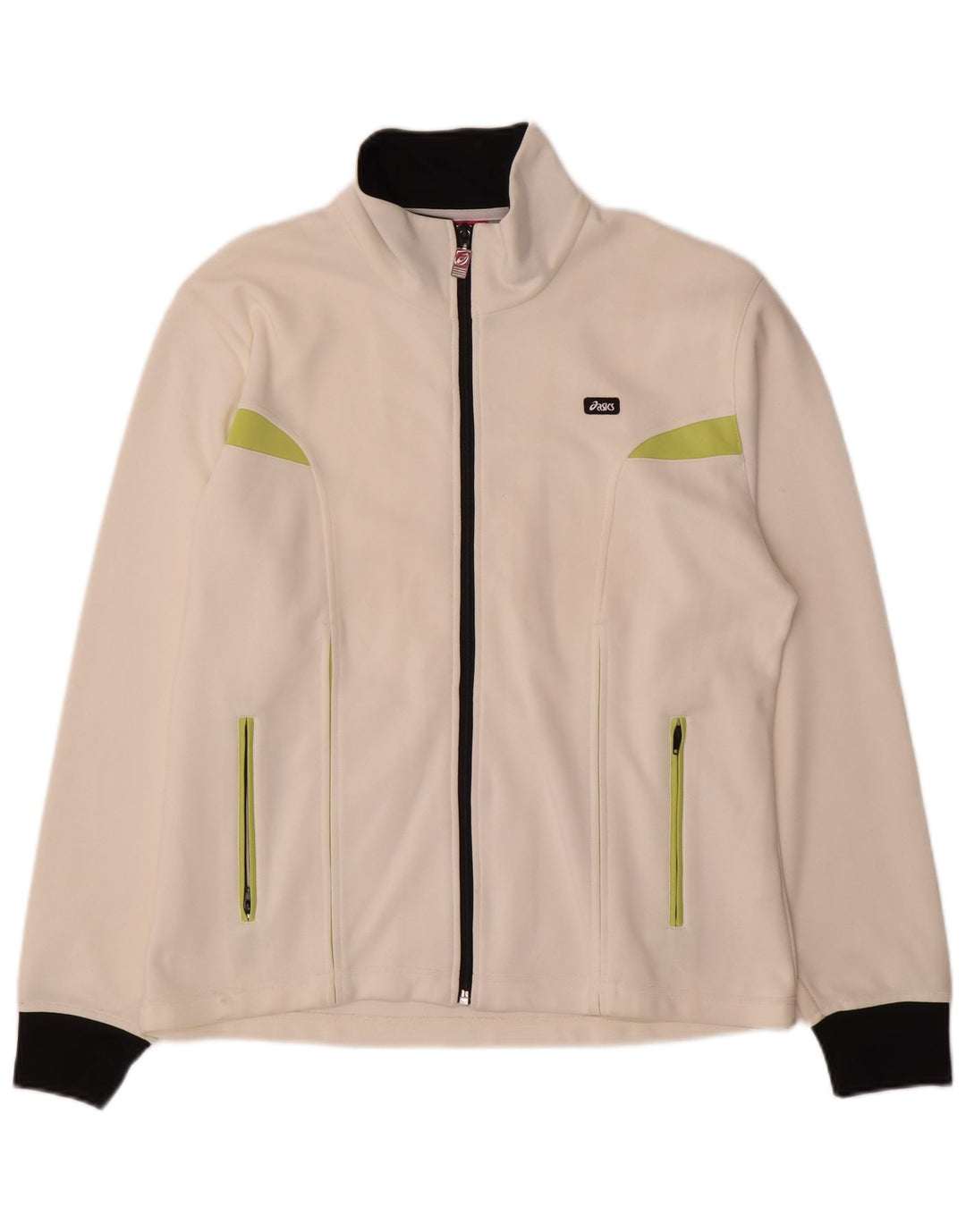 Asics - Chaqueta de chándal para mujer, talla 39, 2XL, nailon color block blanco