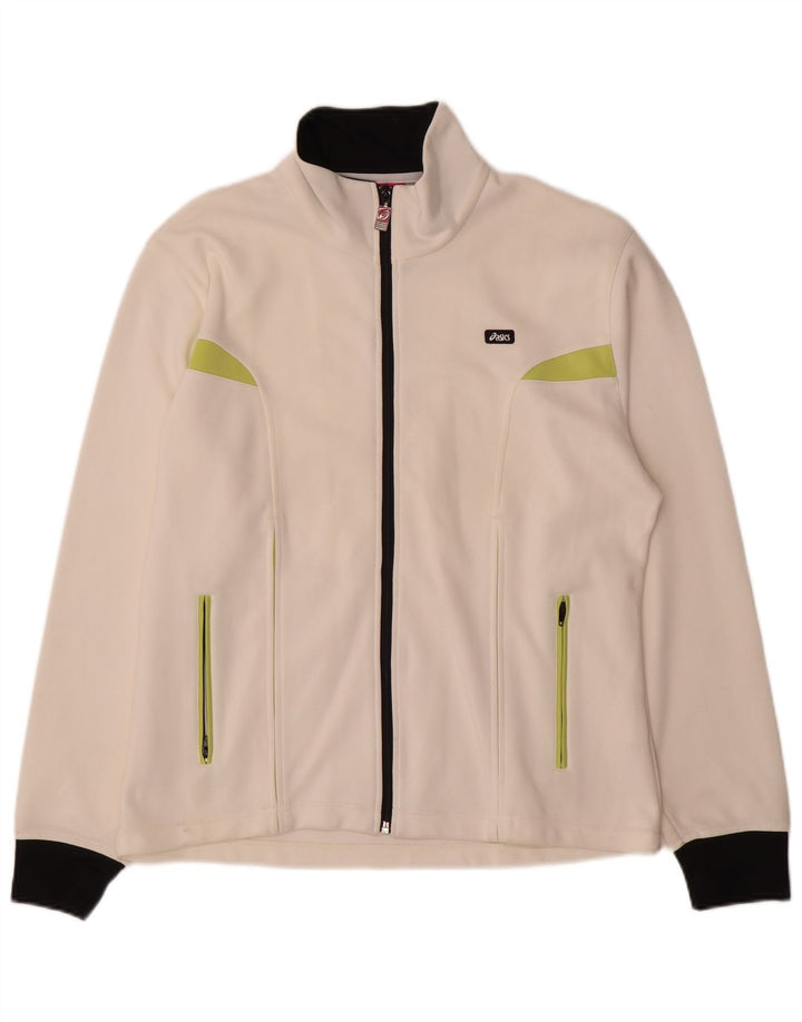 Asics - Chaqueta de chándal para mujer, talla 39, 2XL, nailon color block blanco