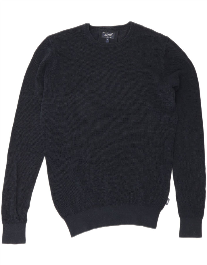 Armani Jeans Hombre Cuello Redondo Jersey Jersey Medio Azul Marino Algodón