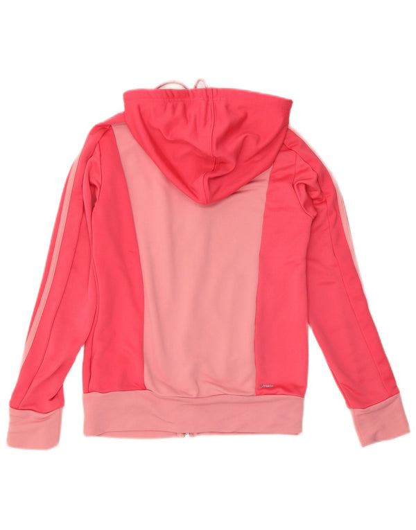 Adidas Sudadera con capucha y cremallera para mujer UK 8/10 Small Pink Colourblock Poliéster