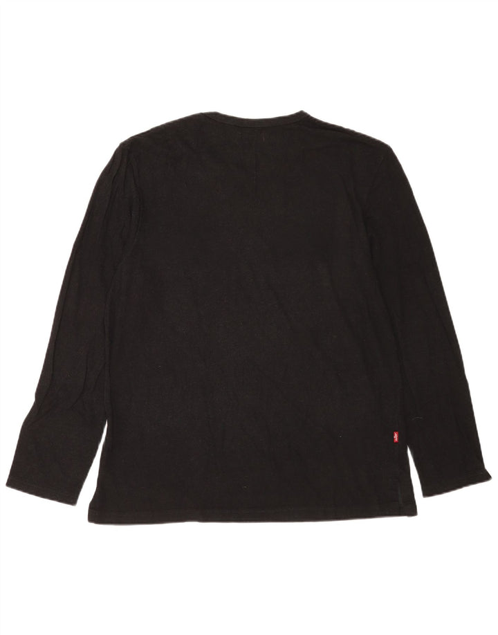 Levi's Top de manga larga para hombre de algodón negro grande