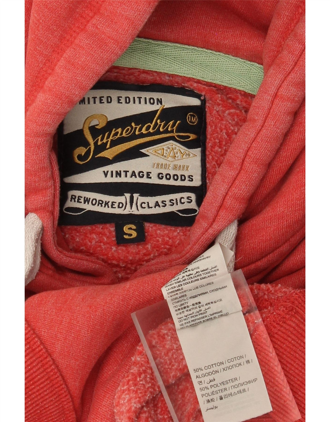 Superdry Jersey con capucha y estampado gráfico para hombre, talla pequeña, de algodón rojo