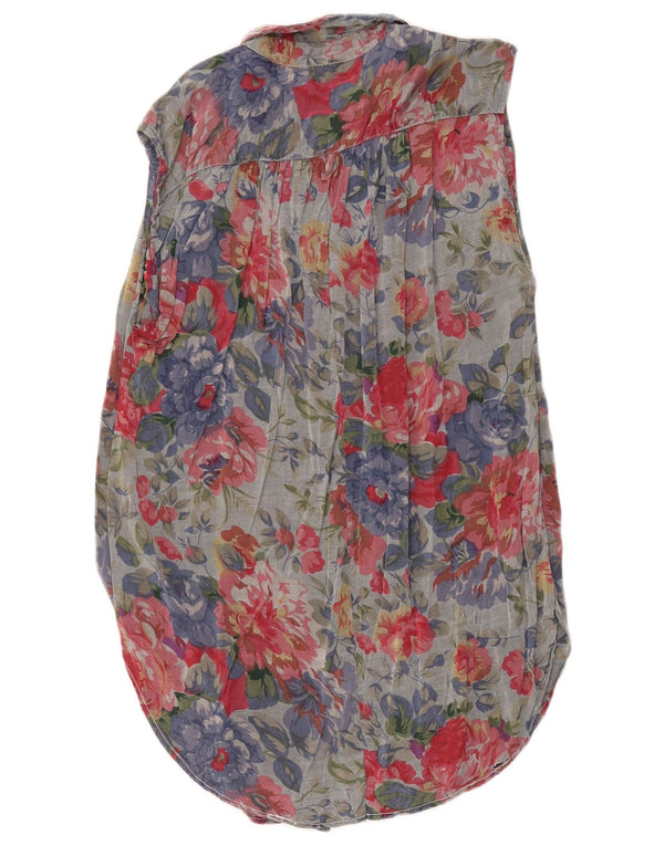 Vestido camisero vintage sin mangas para mujer IT 40/42 Pequeño floral multicolor