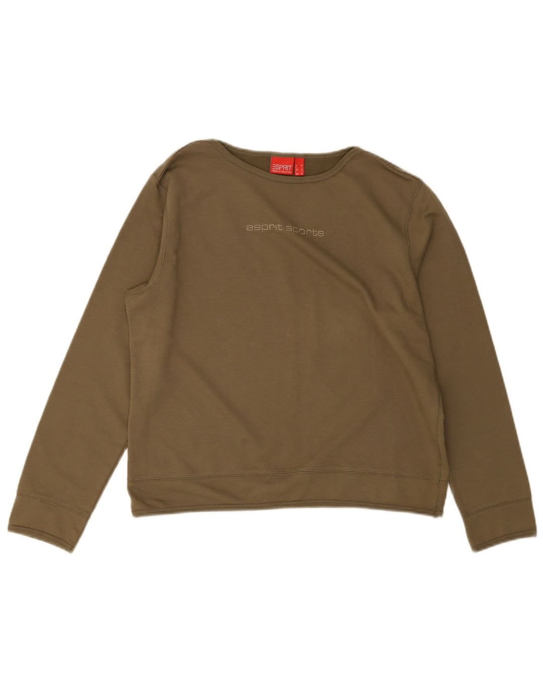 Esprit Top corto con gráfico para mujer, manga larga, UK 44, algodón verde medio
