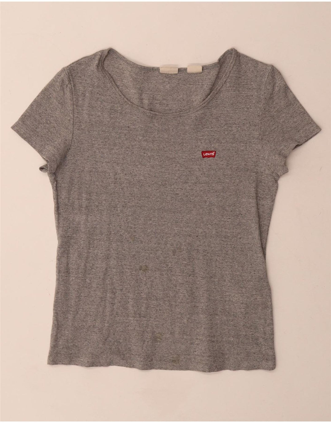 Levi's Camiseta para mujer Top UK 12 Algodón moteado gris medio