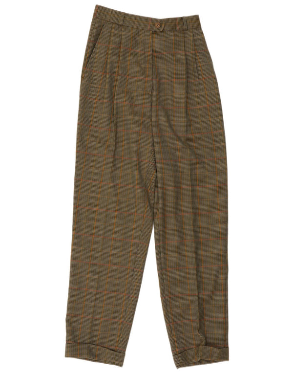 Vintage mujer cintura alta traje pantalones EU 38 Medio W30 L30 Verde
