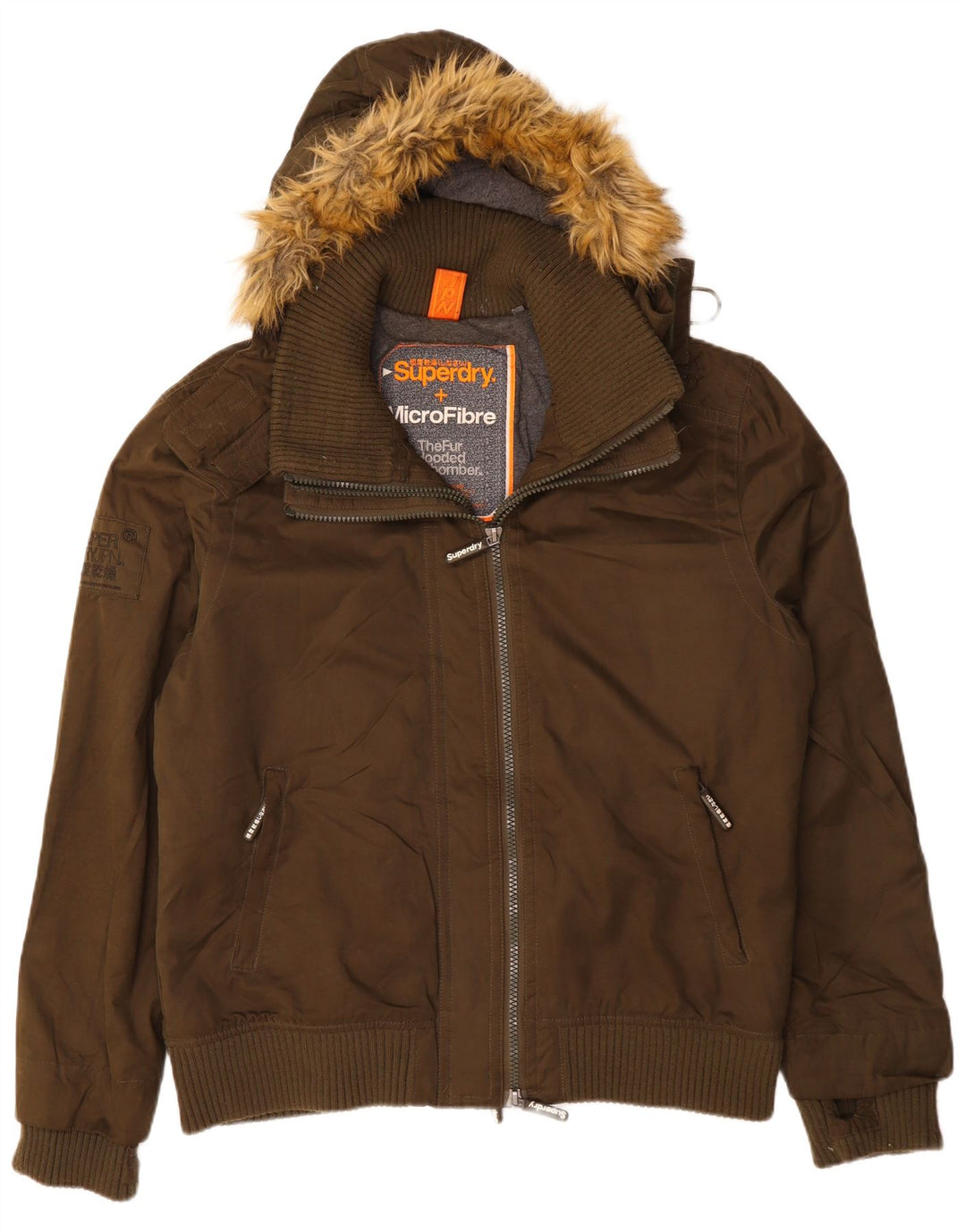 SUPERDRY Chaqueta bomber con capucha Windbomber para hombre UK 46 3XL Algodón caqui