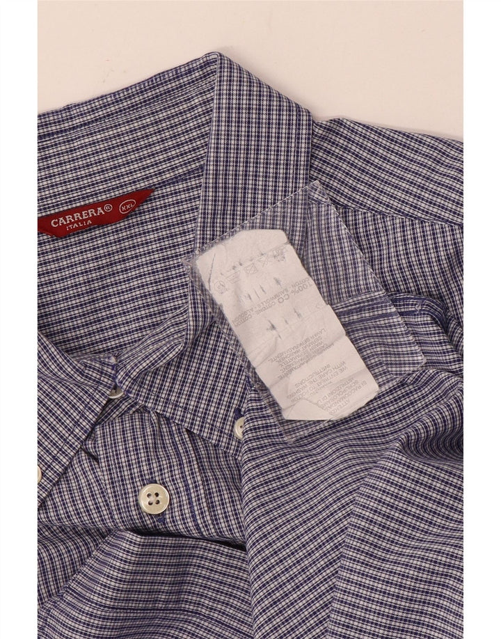 Camisa Carrera Hombre 2XL Algodón A Cuadros Azul