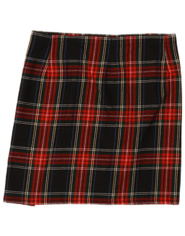 Falda cruzada vintage para mujer W32 cheque verde grande