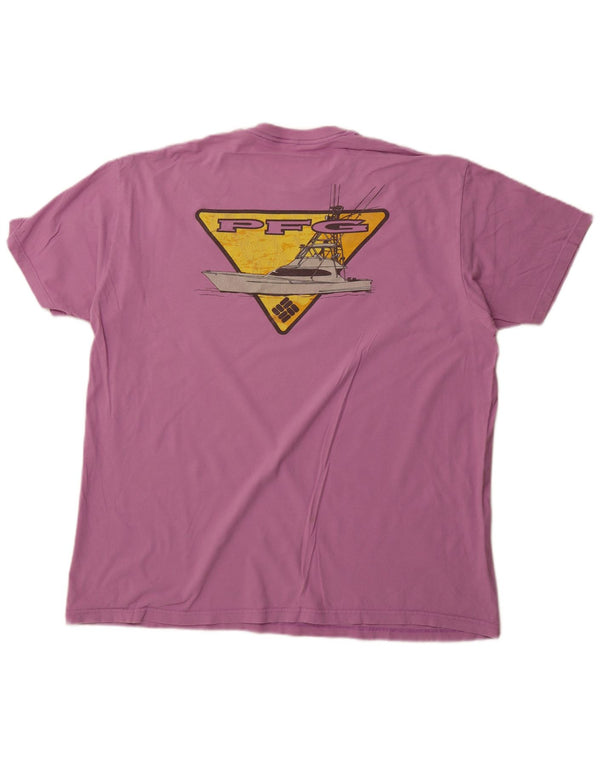 COLUMBIA Camiseta gráfica para hombre Top 2XL Algodón morado
