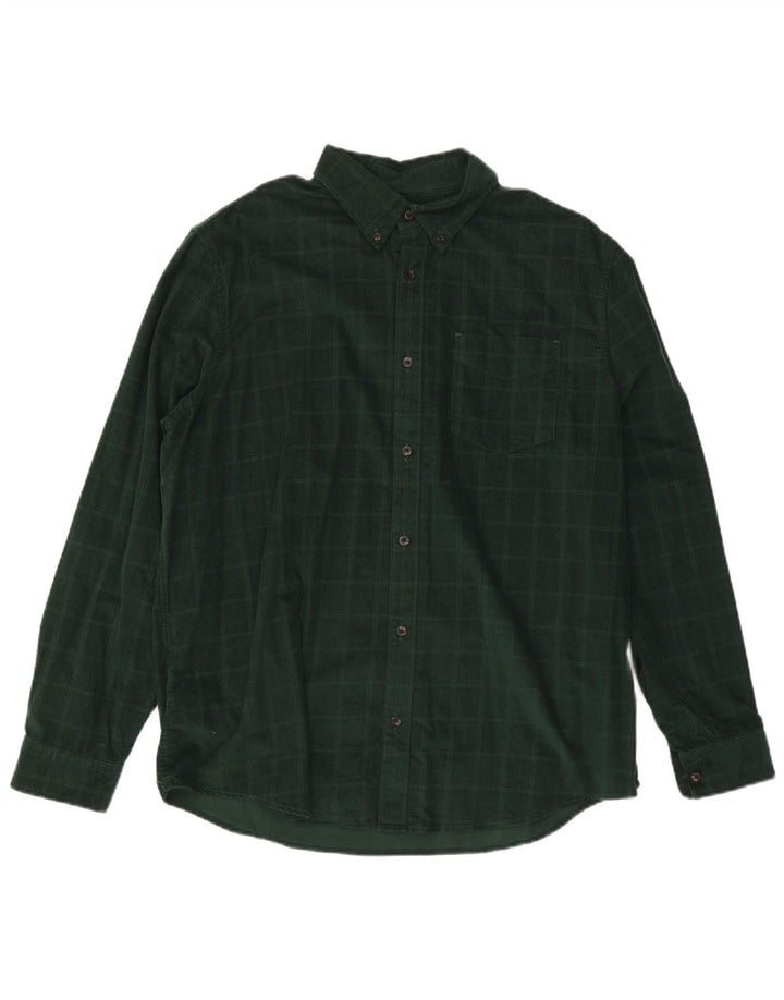 Marks & Spencer Camisa para hombre XL Algodón a cuadros verde