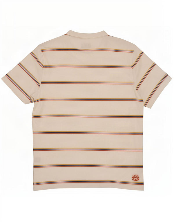 Camiseta de hombre Fat Face Top grande de algodón a rayas blancas