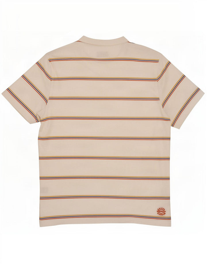 Camiseta de hombre Fat Face Top grande de algodón a rayas blancas