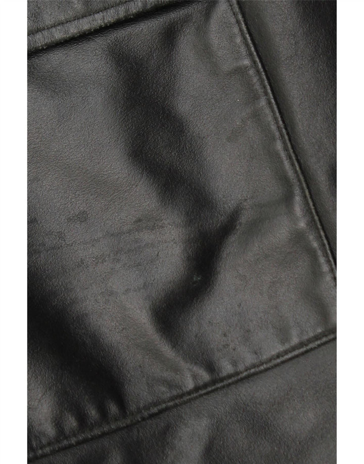 La Griffe Abrigo de cuero para mujer IT 54 3XL Cuero negro