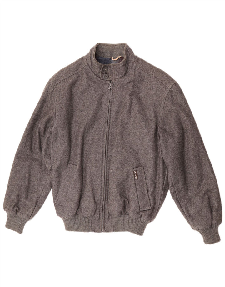 Brummell Chaqueta bomber bomber para hombre IT 48 Lana gris medio