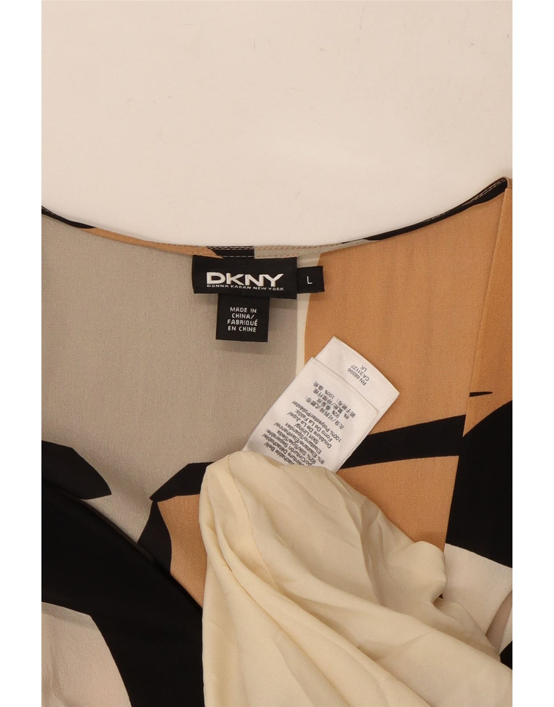 DKNY Vestido tubo de manga 3/4 para mujer UK 44 Grande Multicolor Geométrico