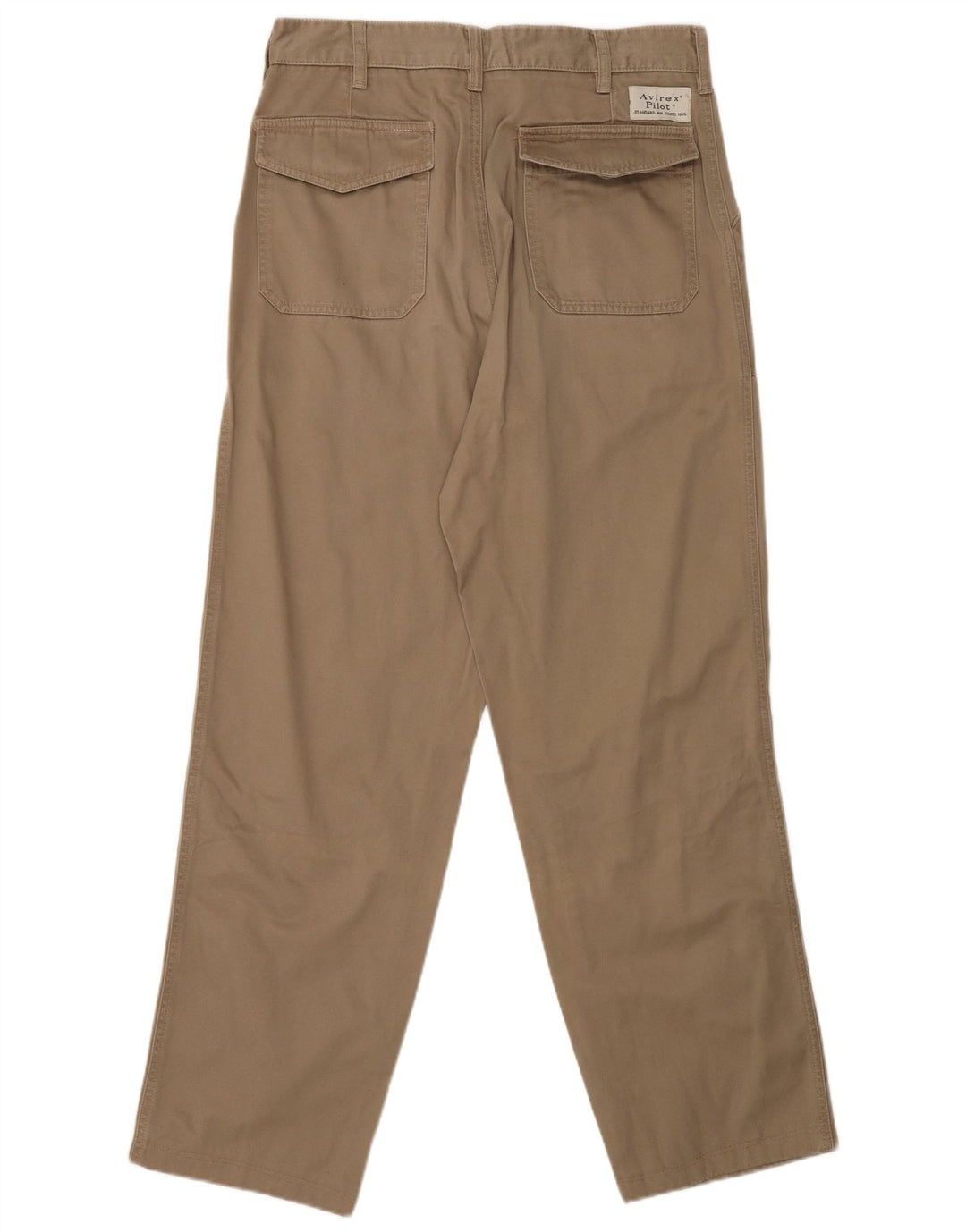 AVIREX Pantalón chino recto para hombre W28 L30 Algodón beige