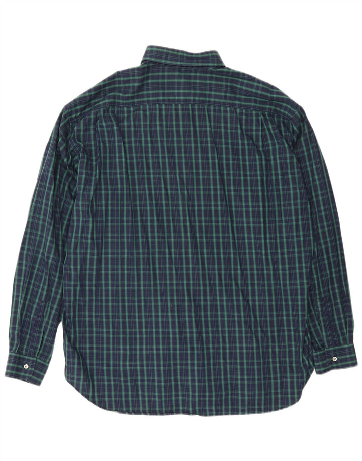 Stefanel Camisa Hombre XL Cuadros Verde Algodón