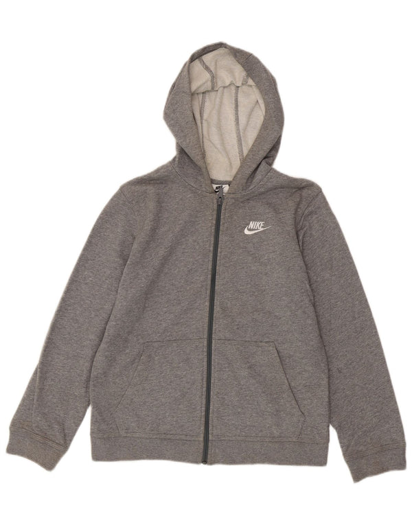 Nike Sudadera con capucha y cremallera para niños de 12 a 13 años, talla grande, algodón moteado gris