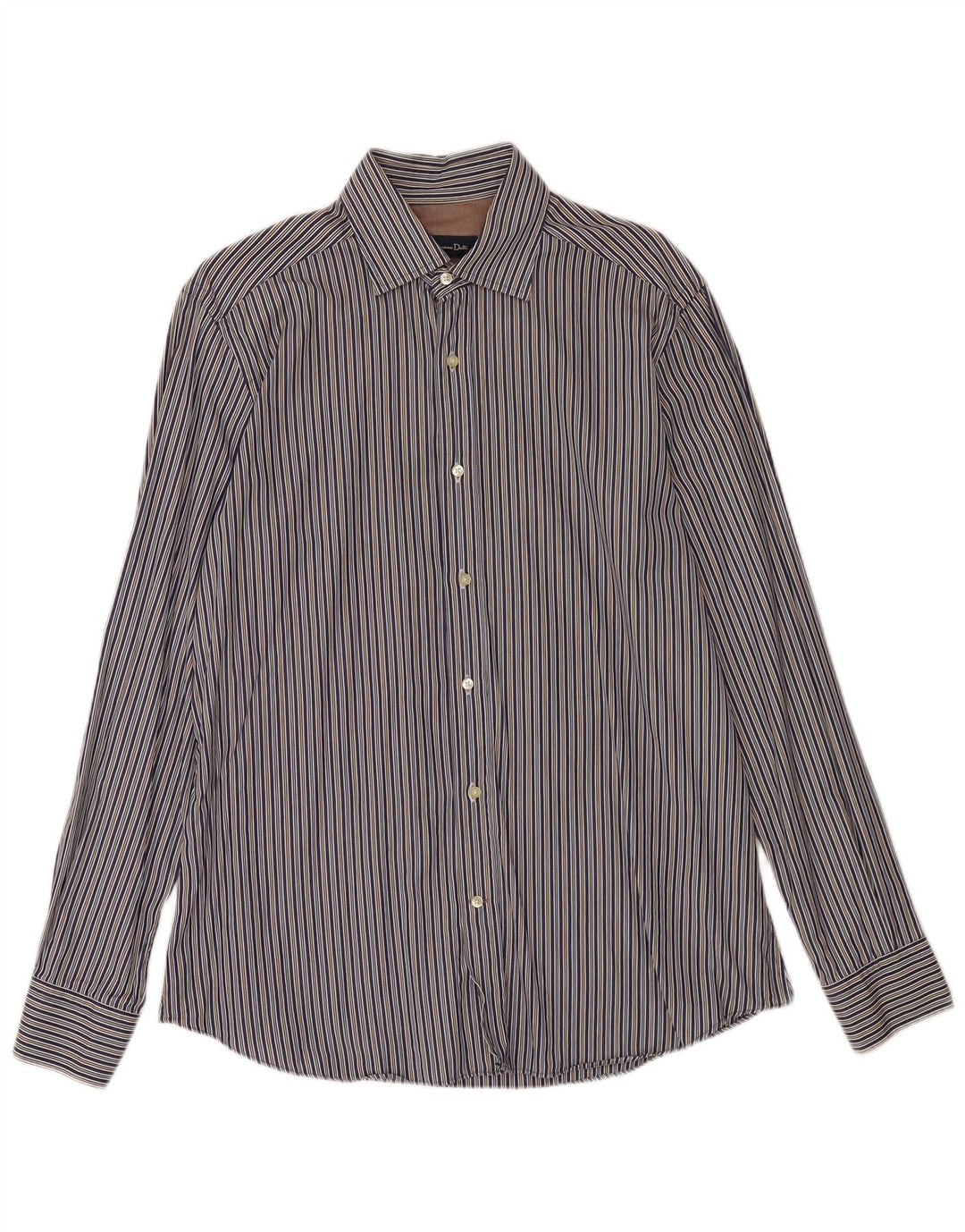 Camisa Massimo Dutti Hombre Large Algodón Rayas Azul