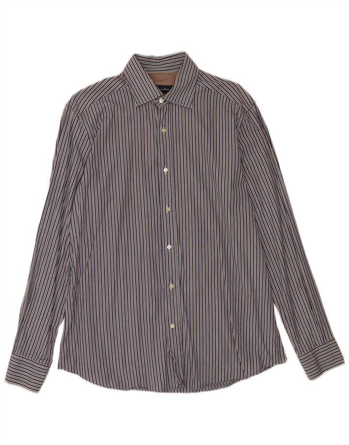 Camisa Massimo Dutti Hombre Large Algodón Rayas Azul